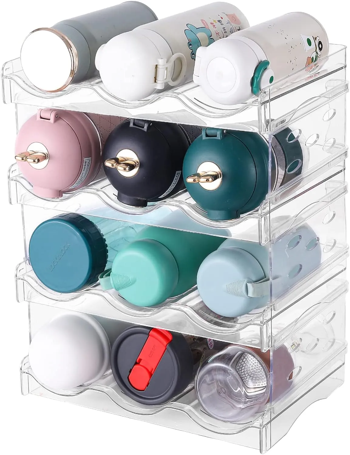 4 Tier 12 Containers Tumbler Water Bottle  Organizer