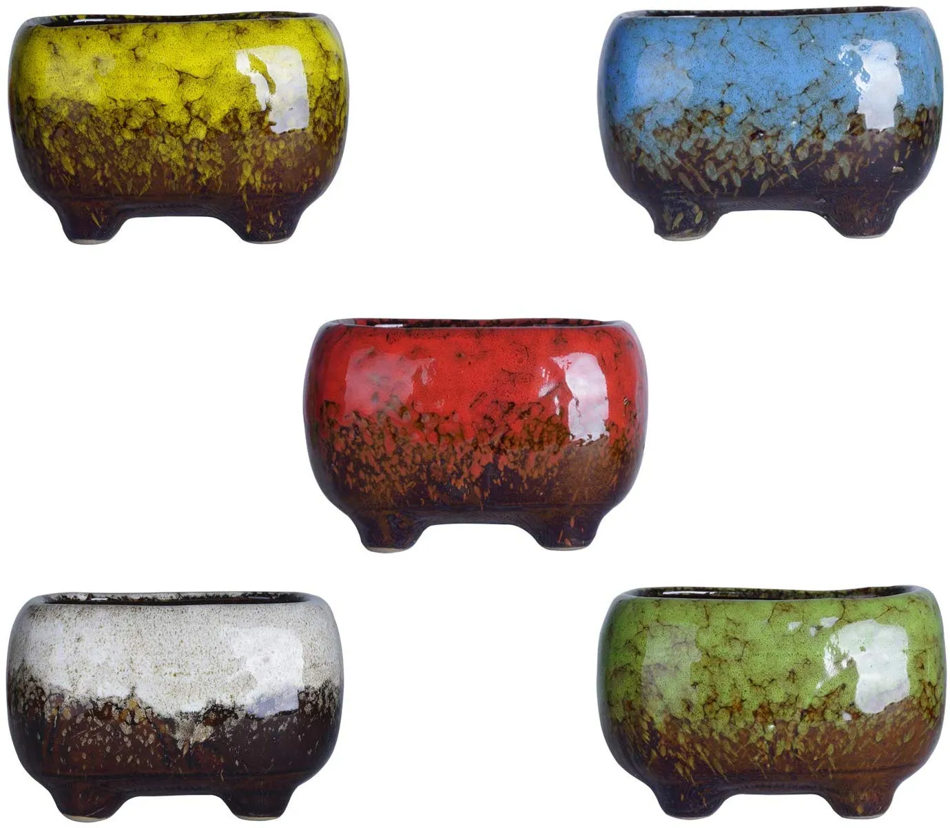 4.7 Inch Succulent Planter Pot Cute Modern Ceramic Cactus Glaze Flowers Pots with Drainage