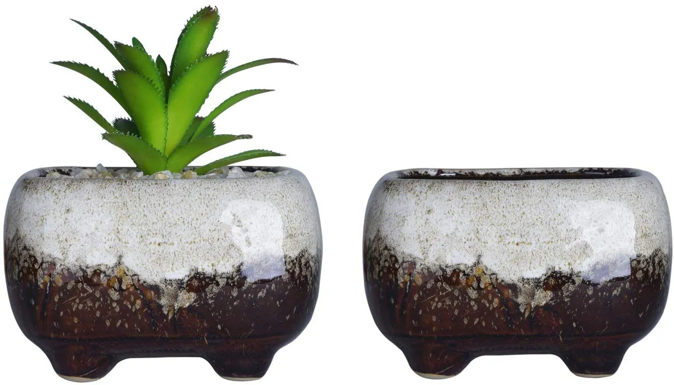 4.7 Inch Succulent Planter Pot Cute Modern Ceramic Cactus Glaze Flowers Pots with Drainage