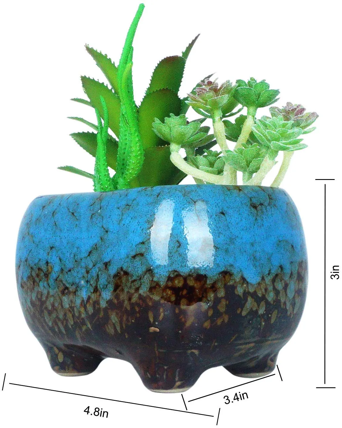 4.7 Inch Succulent Planter Pot Cute Modern Ceramic Cactus Glaze Flowers Pots with Drainage