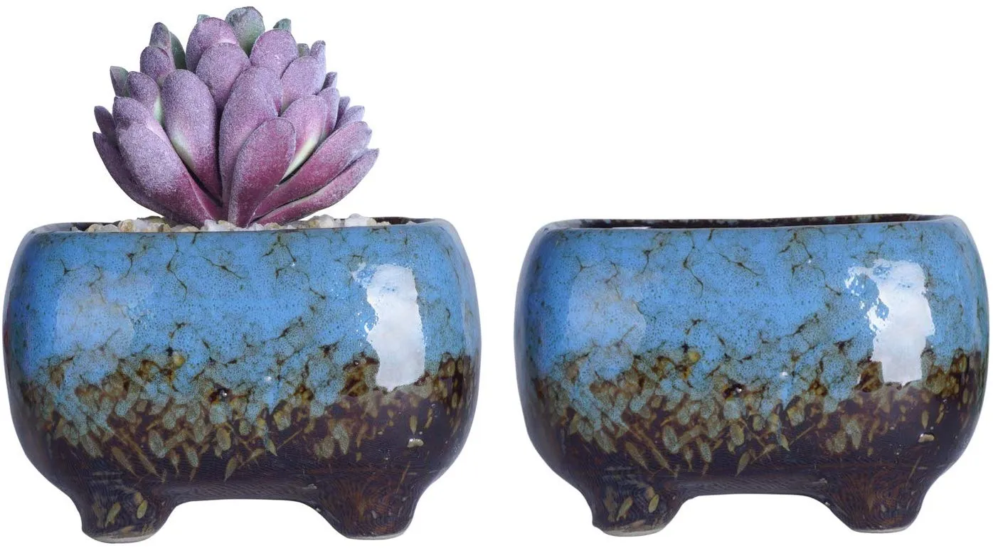 4.7 Inch Succulent Planter Pot Cute Modern Ceramic Cactus Glaze Flowers Pots with Drainage