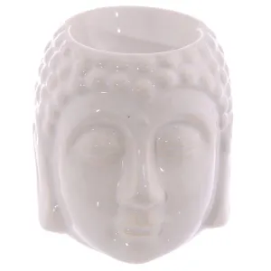Amour Natural Buddha Head Oil Burner - White