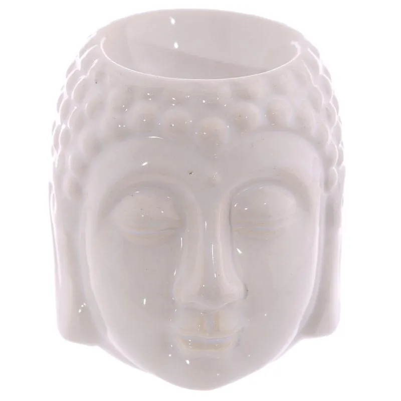 Amour Natural Buddha Head Oil Burner - White