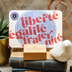 Carte Letterpress Liberté Égalité Fraternité