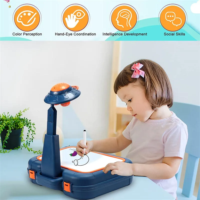 Children's LED Projector Suitcase Drawing Table Educational Toy