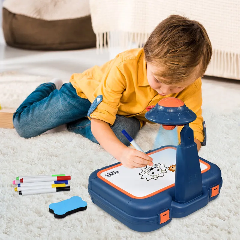 Children's LED Projector Suitcase Drawing Table Educational Toy