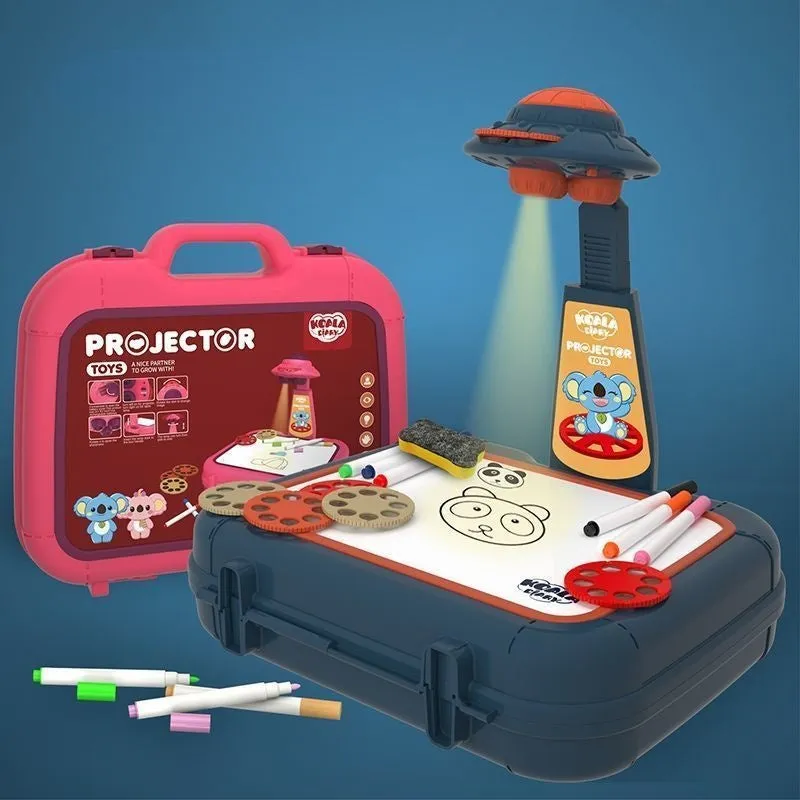 Children's LED Projector Suitcase Drawing Table Educational Toy