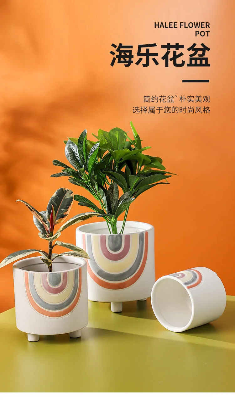 Cute plant pots with drainage hole