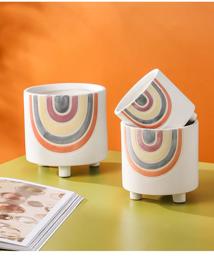 Cute plant pots with drainage hole