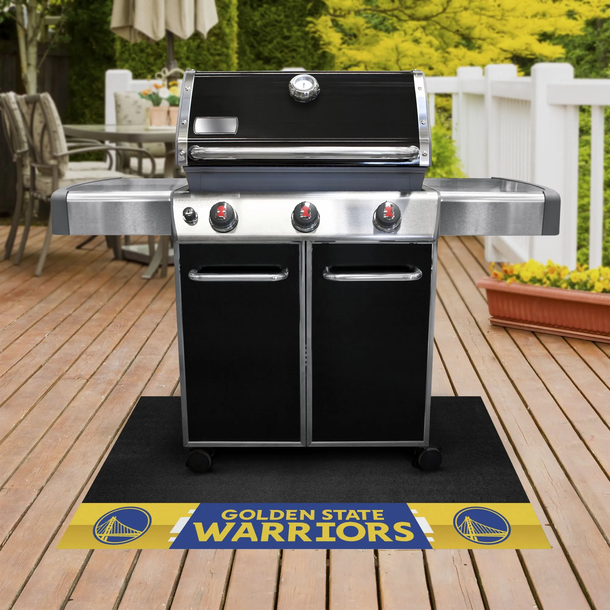 Golden State Warriors Vinyl Grill Mat - 26in. x 42in.
