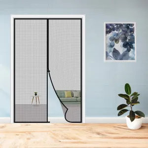 HOMESY Polyester Magnetic Mosquito Net for Door | Mosquito Curtain for All Door Types & Sizes | Auto-Closing Insect Screen to Keep Mosquito Out (210x100 CM)