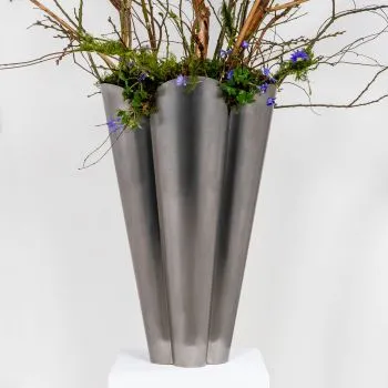 Marine Stainless Steel Flora Pot With Drainage Holes 40cm