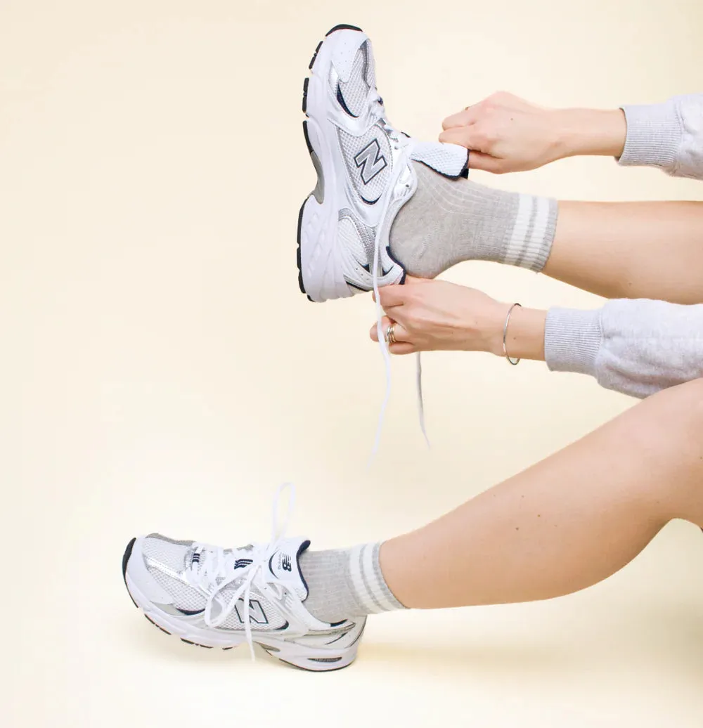 Organic Cotton Ankle Socks in Grey