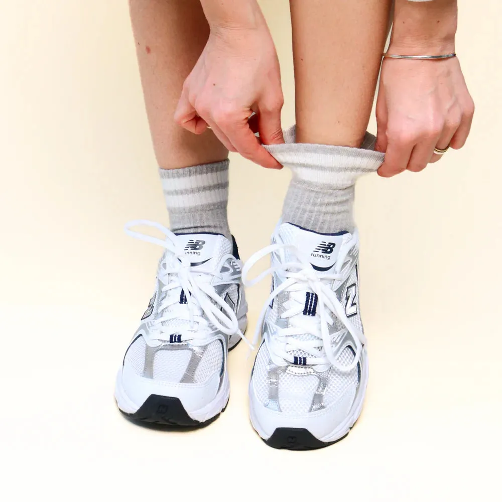 Organic Cotton Ankle Socks in Grey