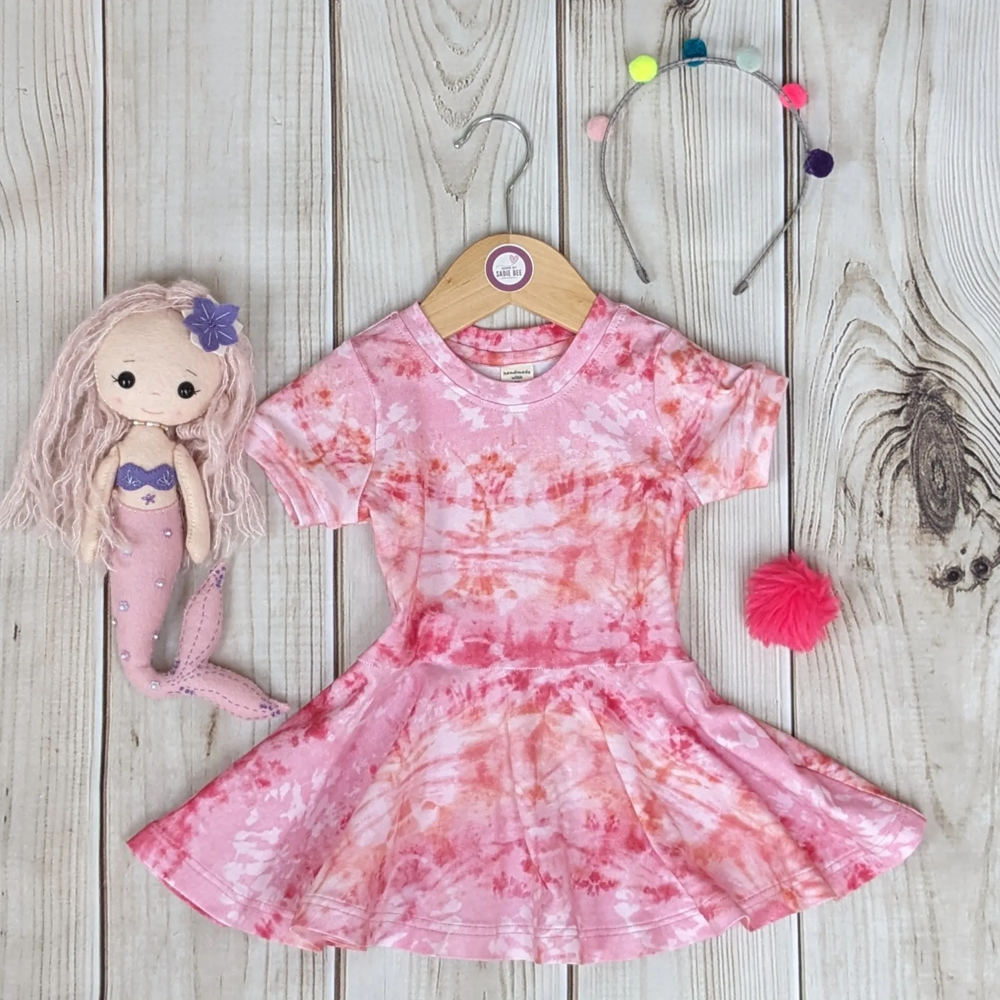 Pink Tie-Dye Twirly Dress