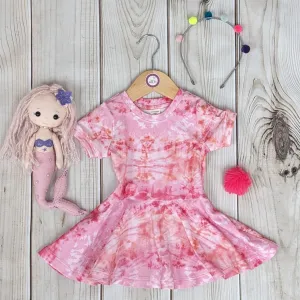 Pink Tie-Dye Twirly Dress