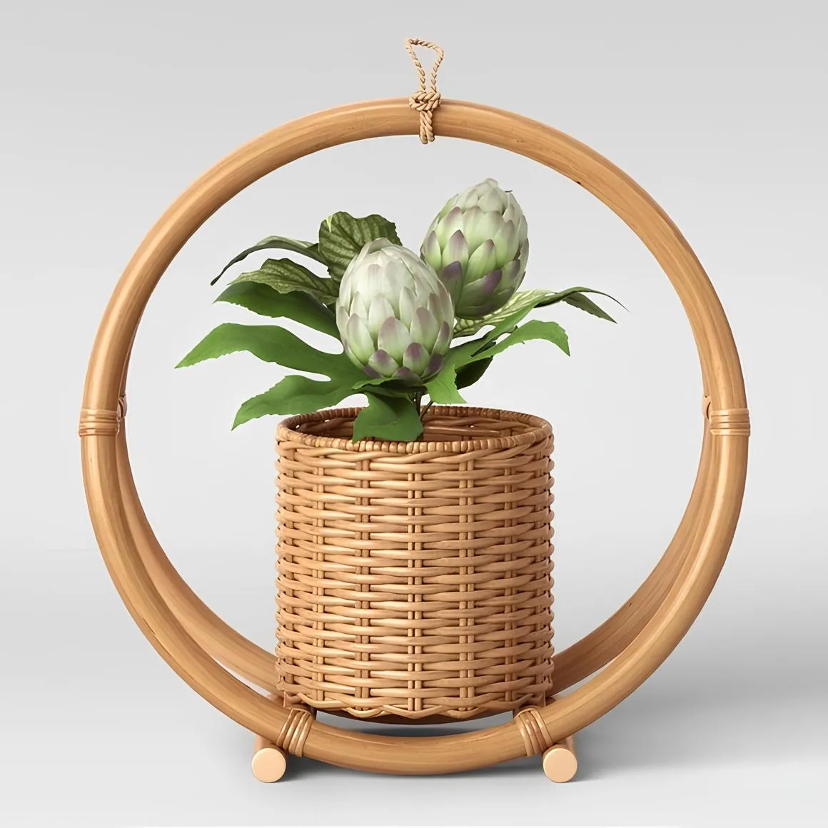 Rattan Hanging Plant Pots | Cane Hanging Flower Pots | Bamboo Hanging Planters - Ishita