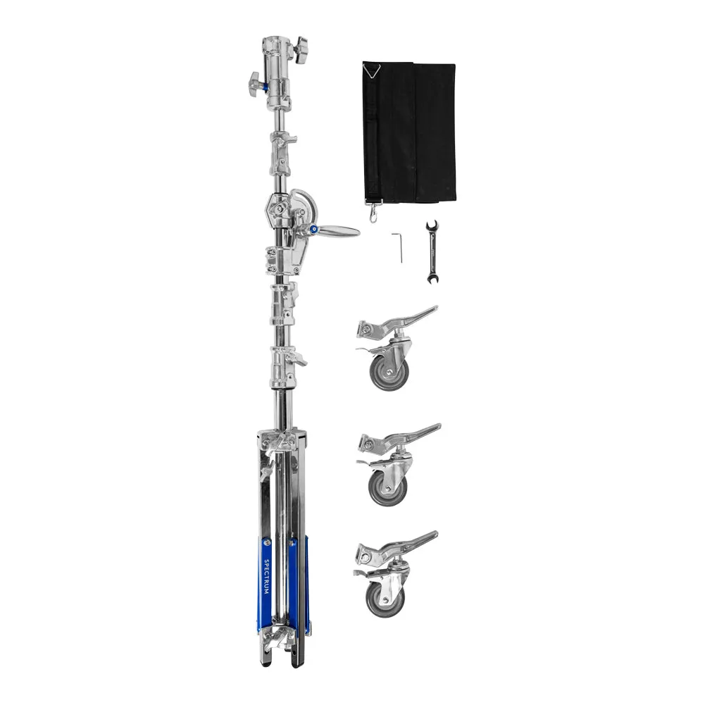 Spectrum 430cm Heavy Duty Studio Boom Combi C-Stand With Castor Wheels (40kg Load)