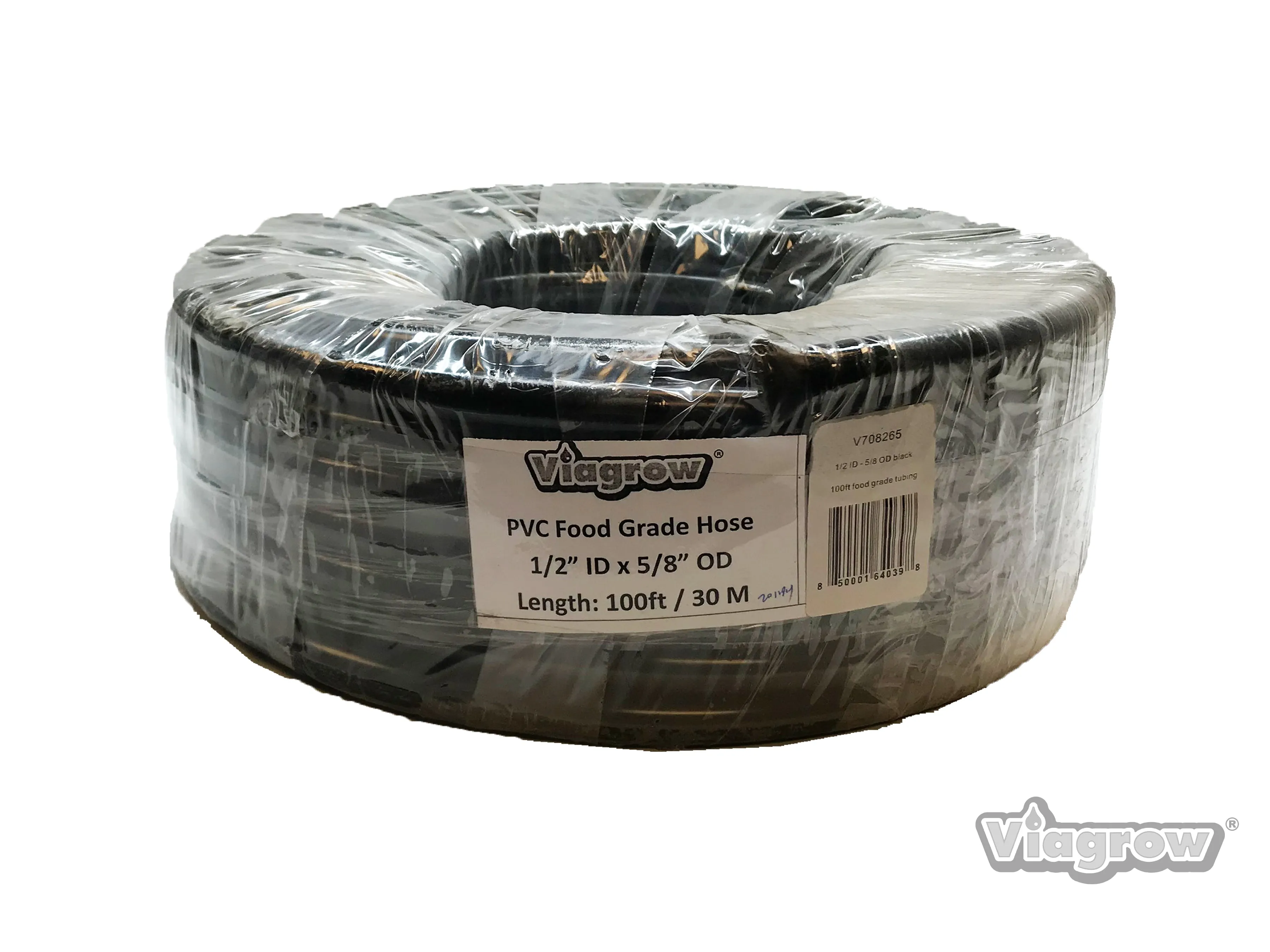 Viagrow Vinyl Multi-Purpose Irrigation Tubing (100ft, 1/2 ID-5/8 OD), Black (EA)