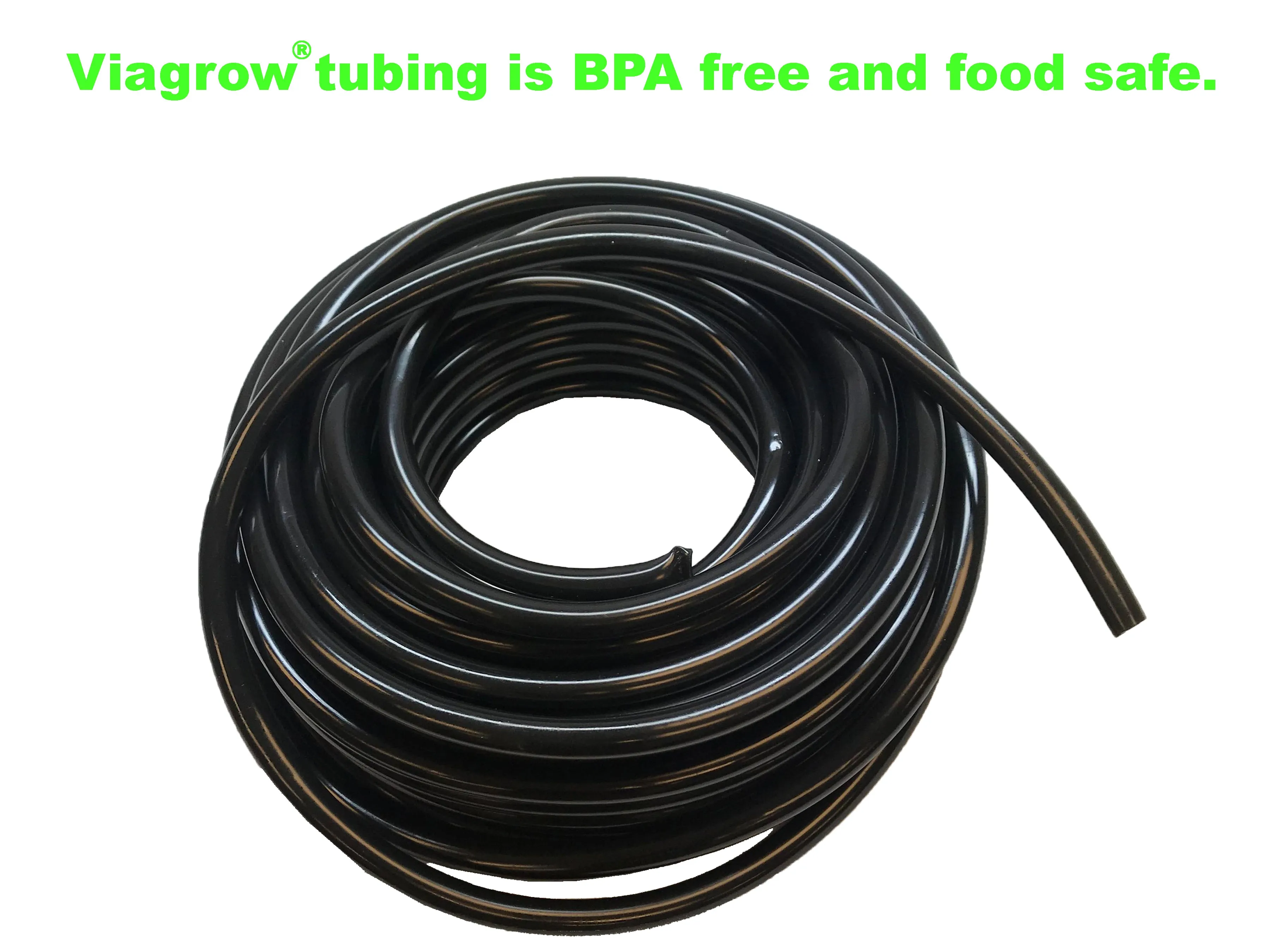 Viagrow Vinyl Multi-Purpose Irrigation Tubing (100ft, 1/2 ID-5/8 OD), Black (EA)